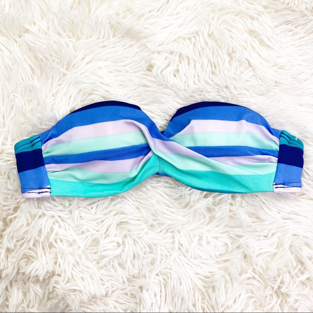Victoria’s Secret Stripped Strapless Bikini Top Size 32A